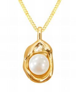 Pearl Necklace, 18K Gold Plated Steel