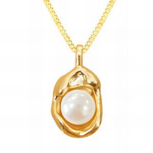 Pearl Necklace, 18K Gold Plated Steel