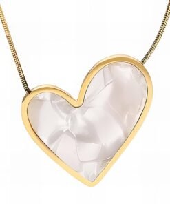 Heart Necklace, 18K Gold Plated Steel